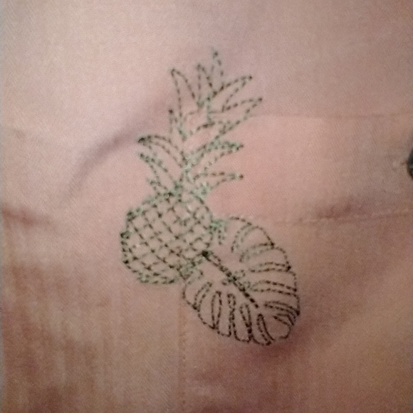 Caribbean Pineapple Print Rayon Polyester Button-Up Hawaiian Shirt Men's sz XL - Picture 7 of 8